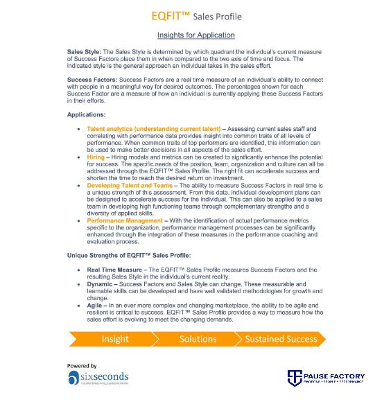 EQ Sales-FIt Profile